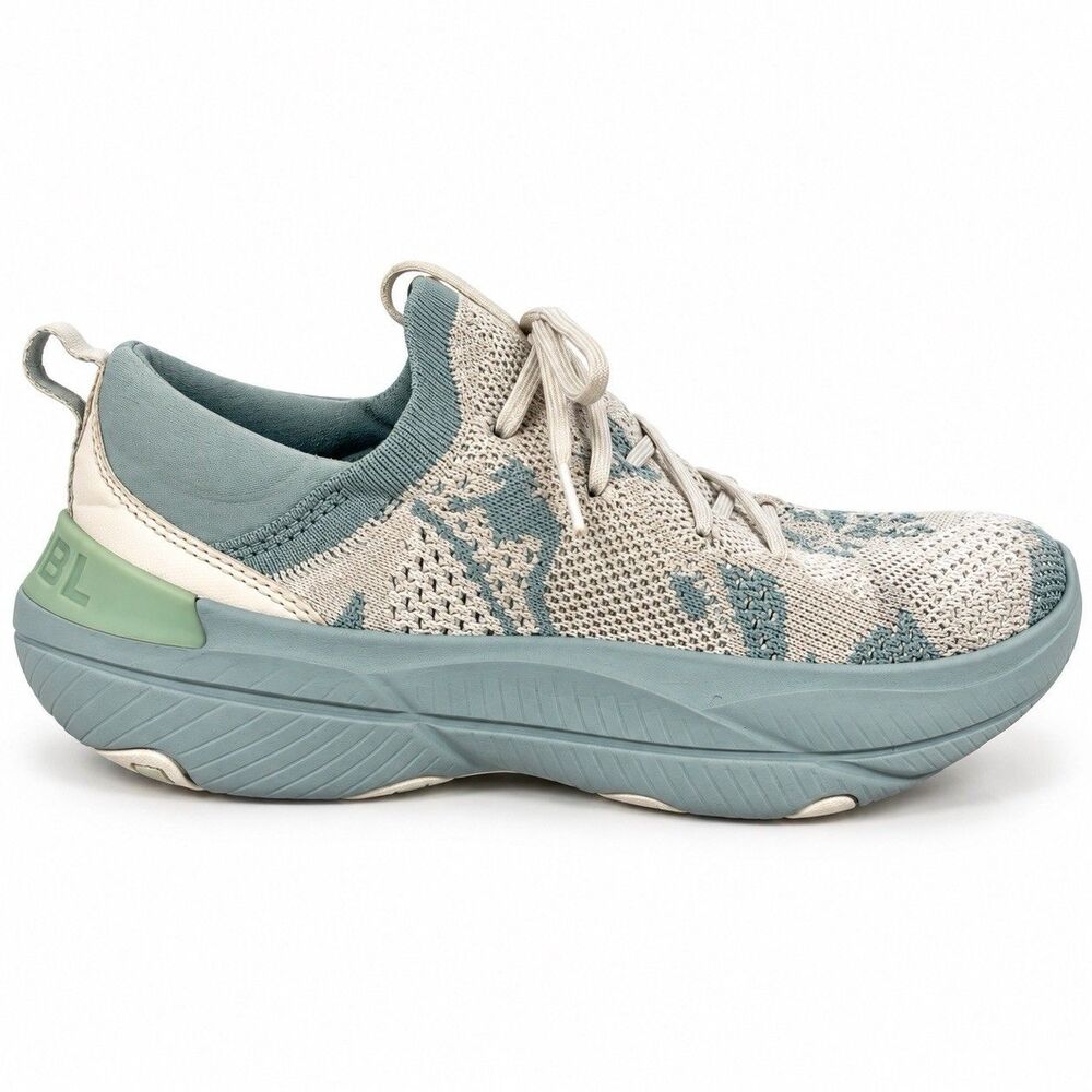Sorel Explorer Blitz Stride Women 7.5 Blue Beige Knit Sneakers NL4672-461